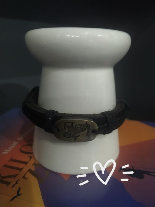 Bransoletka skórzana męska KOZIOROŻEC regulowana