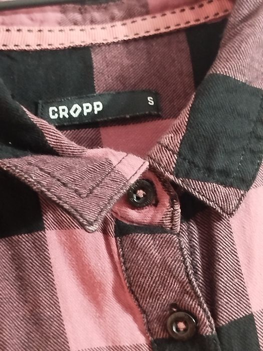 Cropp koszula damska w kratę różowo czarna