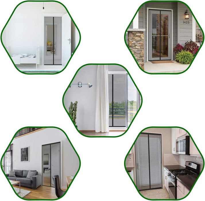 Moskitiera magnetyczna na drzwi 90x230 czarna