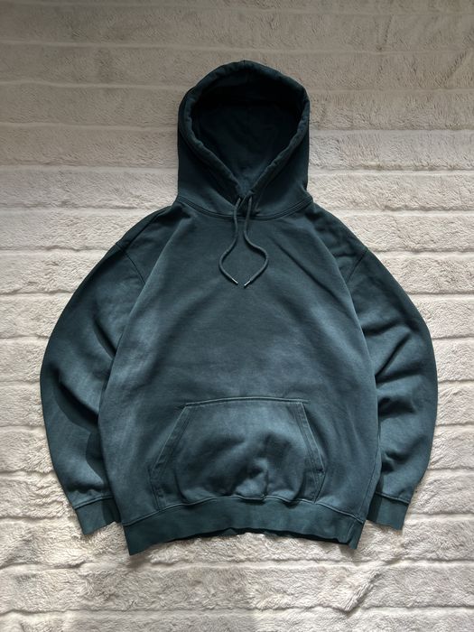 H&M (S) Relaxed Fit Fleece Hoodie зеленое худи на флисе мужское унисек