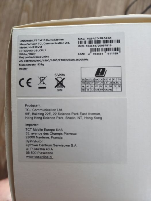 Router TCL Linkhub LTE Cat13 Home Station
