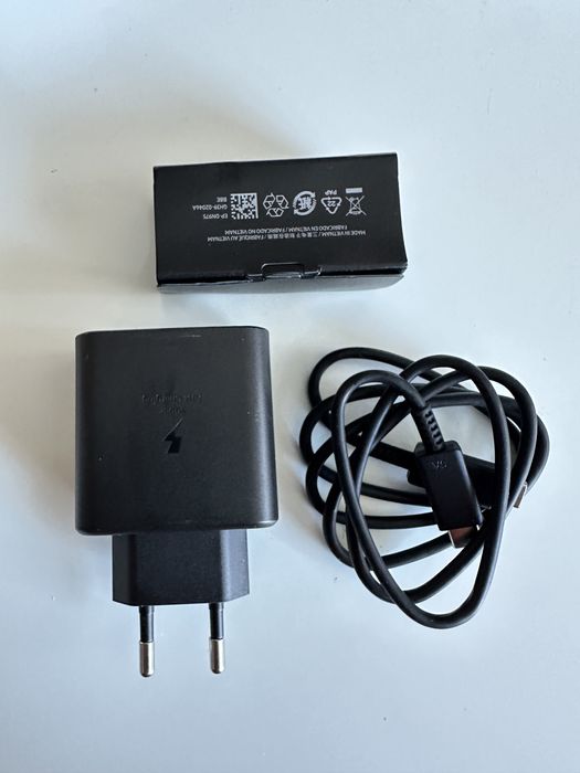 Carregador original Samsung 45w PD fast charge com cabo USB C + USB C