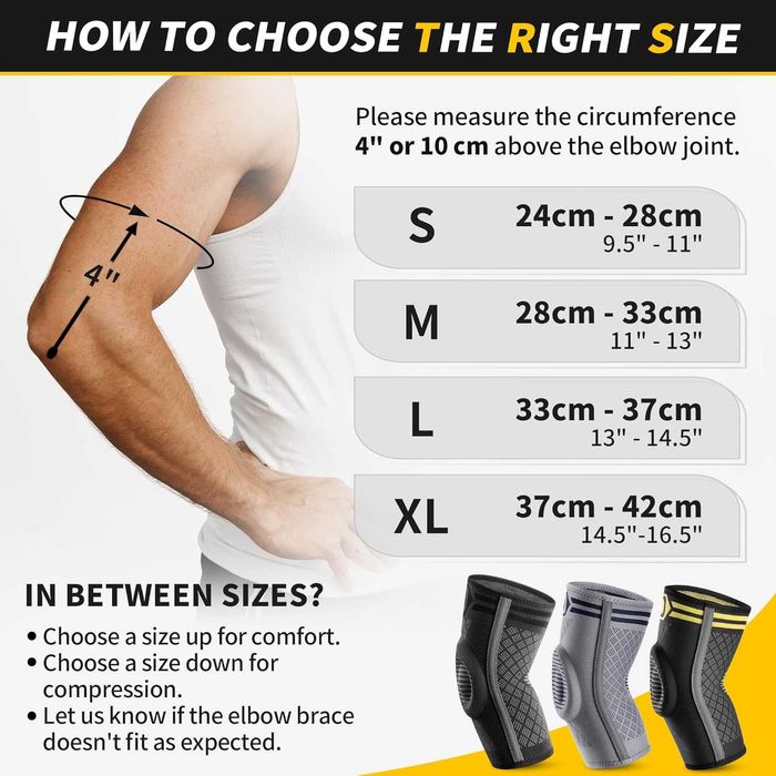 Zestaw 2 elastycznych stabilizatów na łokieć z żelową wkładką roz. S