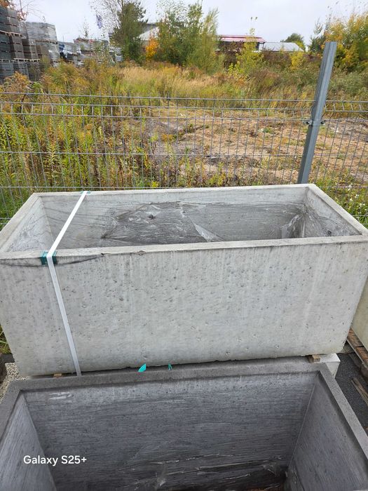 Donica 120x50x50, beton architektoniczny, mrozoodporna, szara