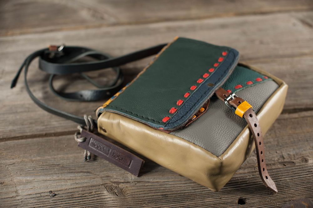 torebka zielony patchwork śladem kOta