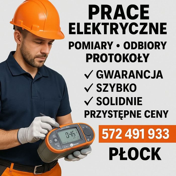 Usługi elektryczne,pomiary,,przeglądy,protokoły,awarie,Płock i okolice