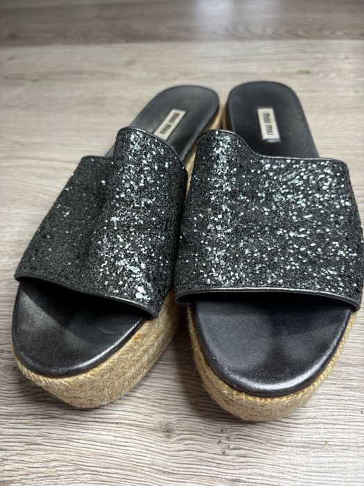 Klapki sandały espadryle na platformie Miu Miu 42 damskie