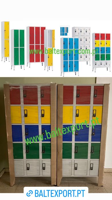 Armário Vestiário Triplo Metálico 1900x900x500mm Cinza, Industria Novo