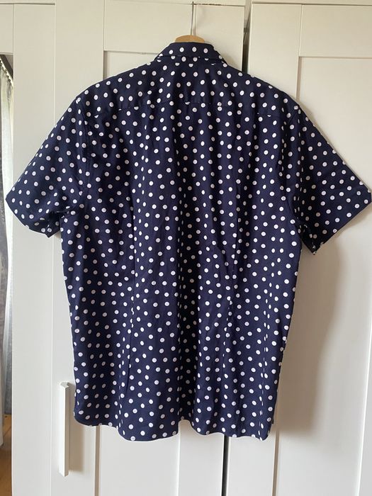 Ted Baker London koszula męska L granatowa w grochy elegancka smart casual