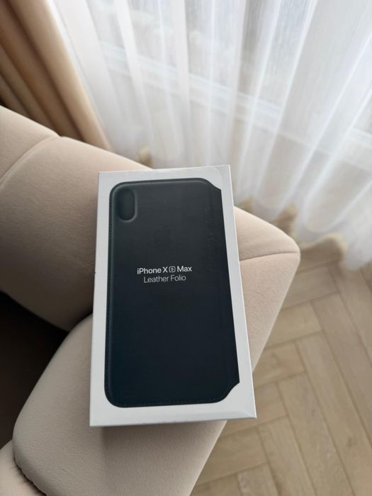 Nowe oryginalne etui Leather Folio do Apple iPhone XS Max Czarne Skóra