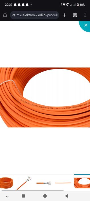 Kabel Skrętka S/FTP kat.7 drut LSOH DIGITUS na sztuki od 1m-45m