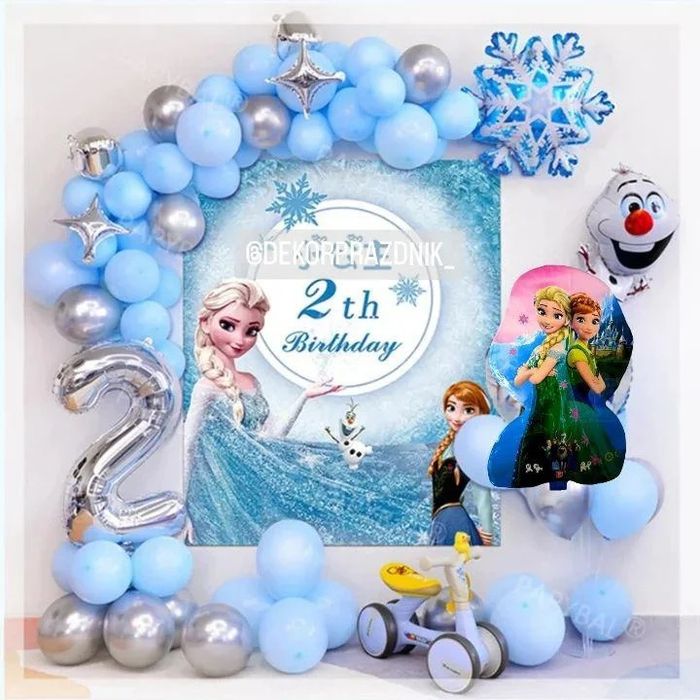 Фотозона холодное сердце Анна Эльза для девочки на день рождения годик