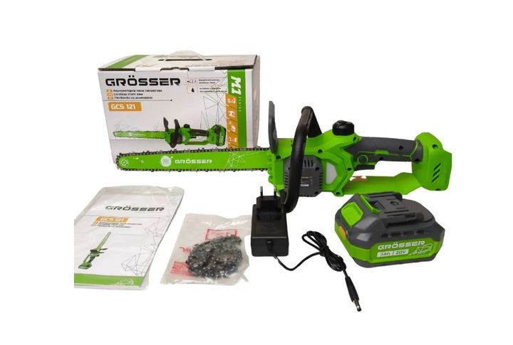 Акумуляторна безщіткова ланцюгова пила Grosser GCS 121