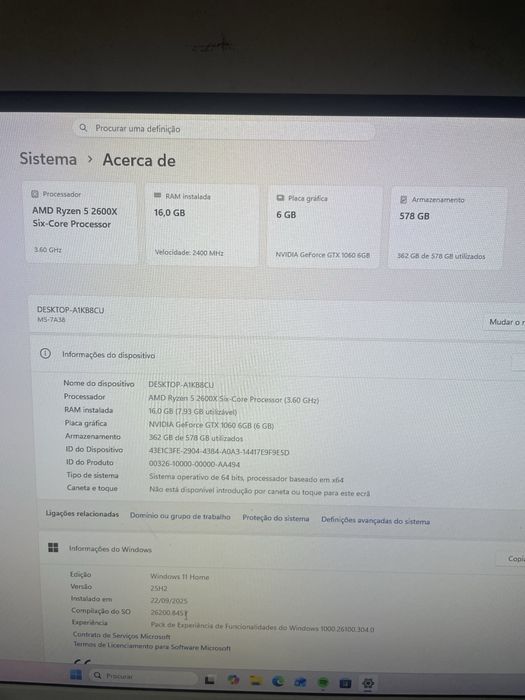 Pc com monitor da Asus 75hz