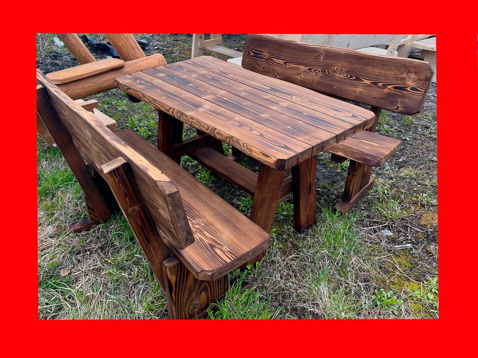 WYPRZEDAŻ! Góralskie Meble Ogrodowe z litego drewna, meble do ogrodu