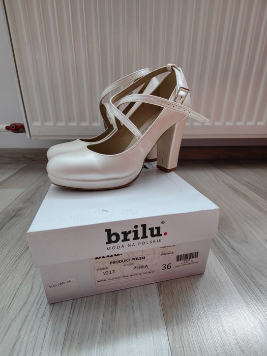 Buty ślubne perłowe ivory Brilu rozm.36