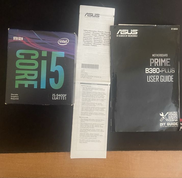 Asus Prime B360-plus + Intel core i5 9400f комплект