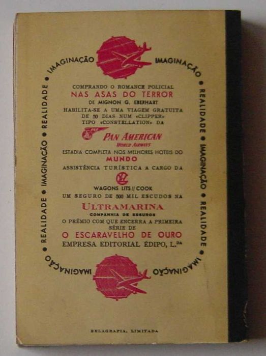 Alfarrabismo Policial "Nas Asas do Terror" da Escaravelho de Ouro 1950