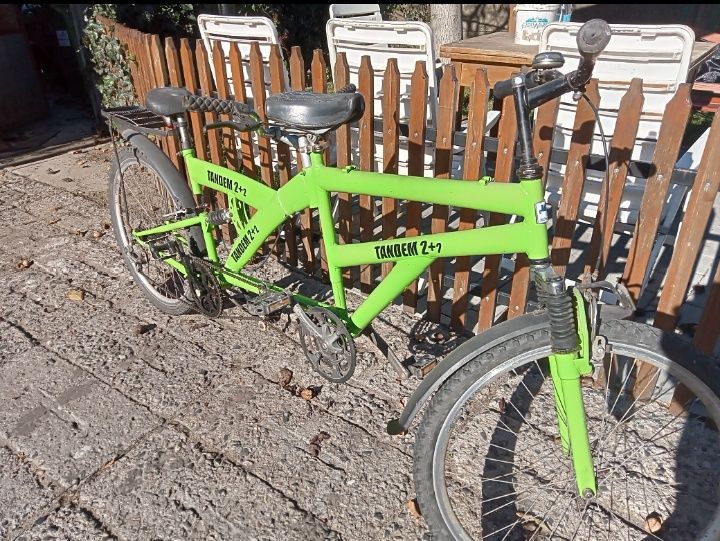 Rower Tandem zielomy