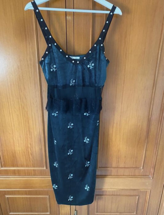 Vestido veludo verde zara