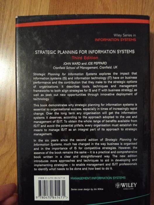 Livro strategic planning for information systems 3edition