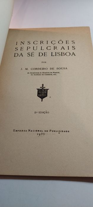 Inscrições Sepulcrais da Sé de Lisboa - J. M. Cordeiro de Sousa