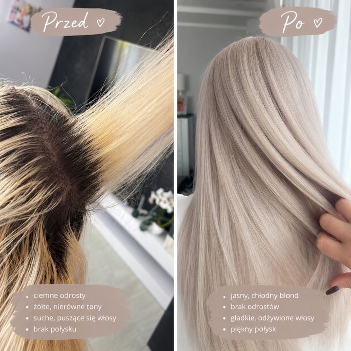 Piękny blond i tonowanie włosów – Ruda Śląska
