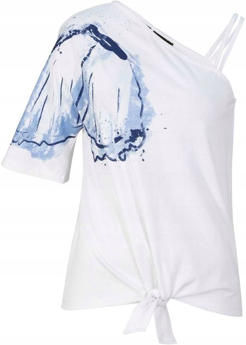 B.P.C t-shirt asymetryczny z nadrukiem ^40/42