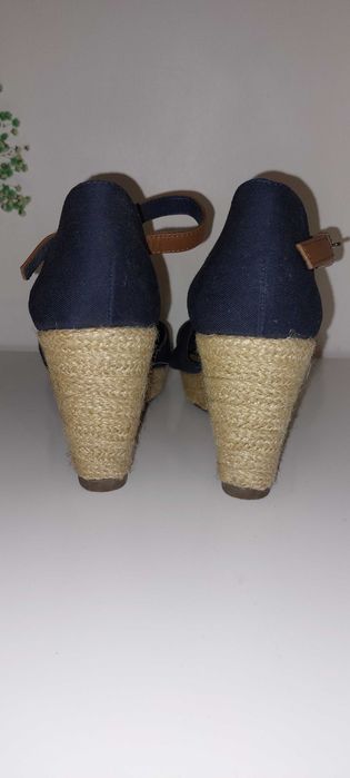 Sandały na koturnie espadryle granat Tommy Hilfiger 39 | NOWE