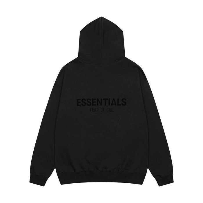 СУПЕР ЯКІСТЬ, худі essentials Fear of God, чорное унисекс худи есентиалс фог