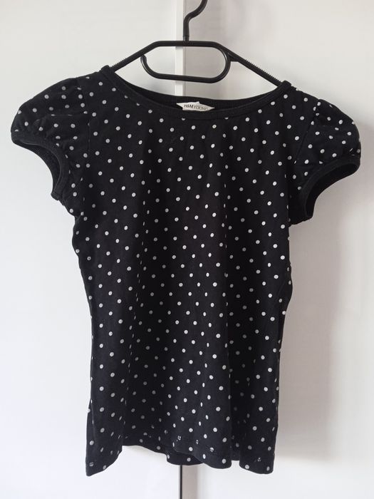 T-shirt dziewczęcy H&M w groszki 134/140 9-10 lat