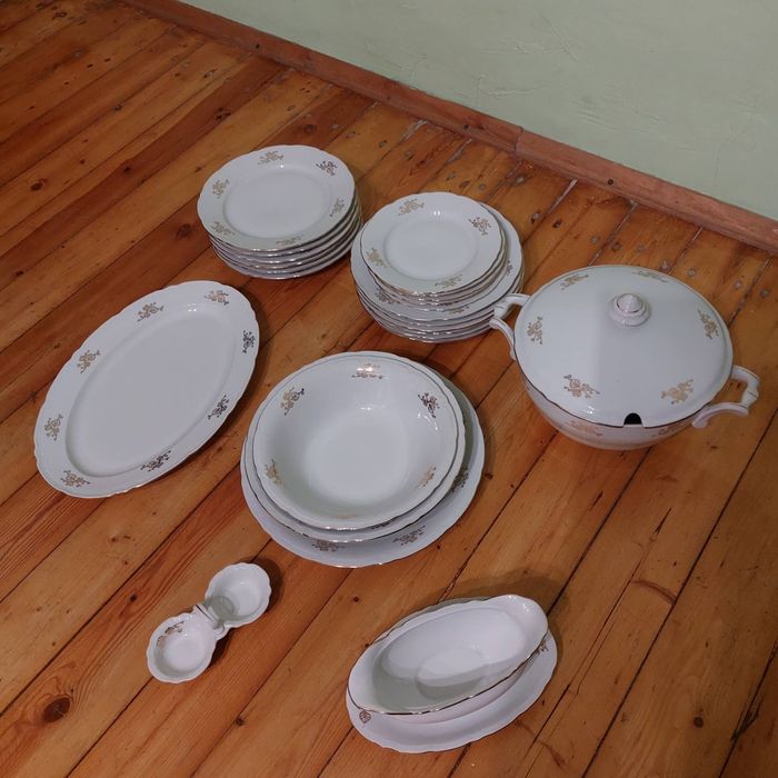 Сервиз, Чехия,  старый, Антикварный, посуда,  тарелки,  соусник