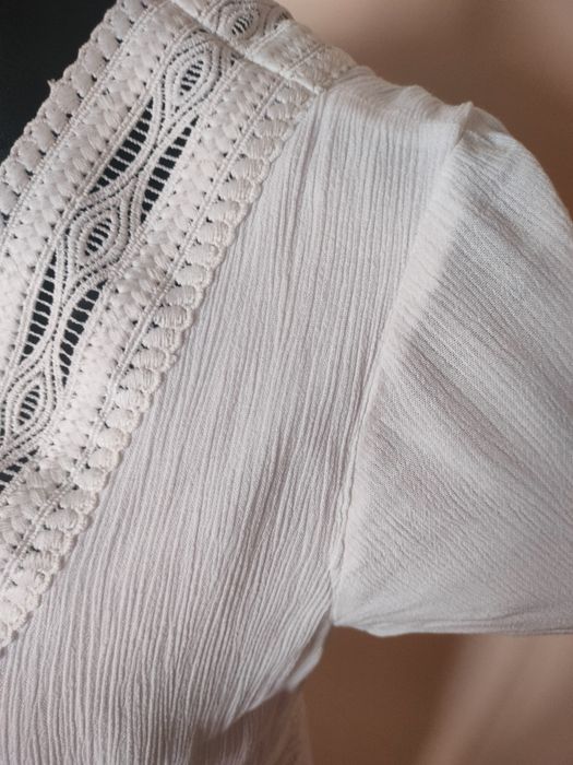 Biała długa sukienka boho L