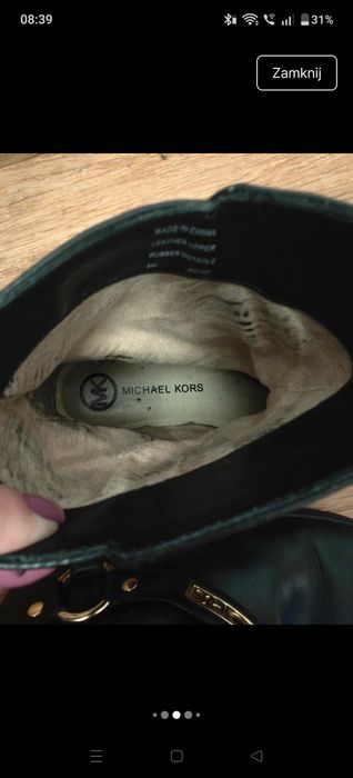 Botki Michael Kors 39 skórzane premium skóra kozaki