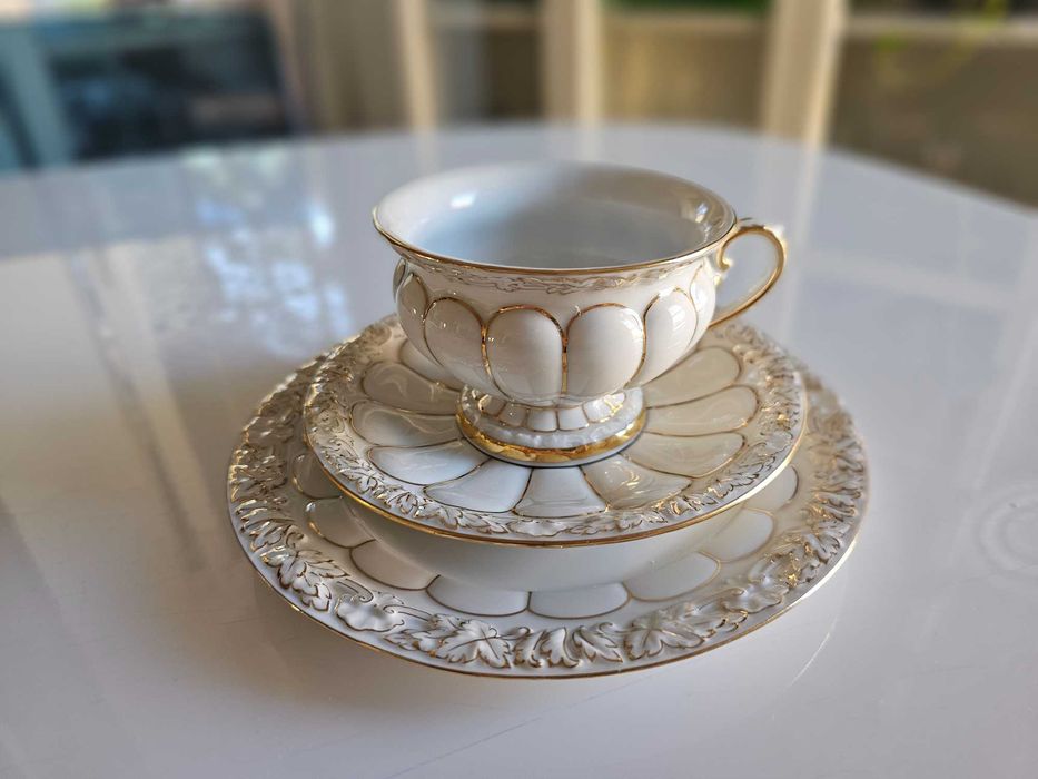 Filiżanka x-form miśnia/meissen  trio śniadaniowe