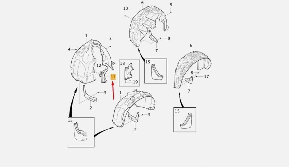 nadkole przód osłona chlapacz prawy volvo xc40 17r- nówy