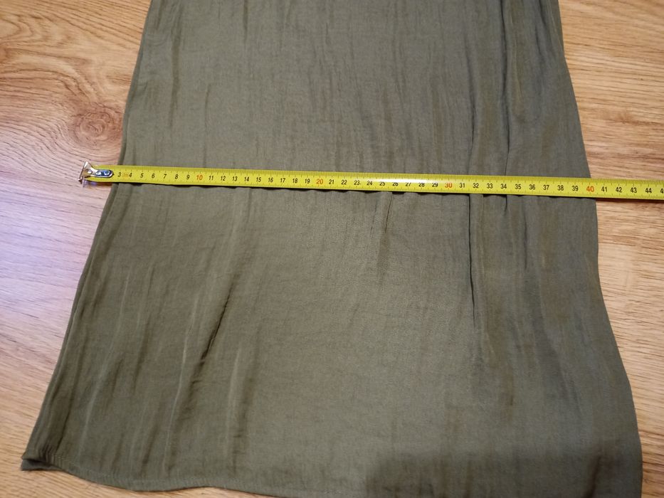 Zara oliwkowe spodnie typu palazzo 36