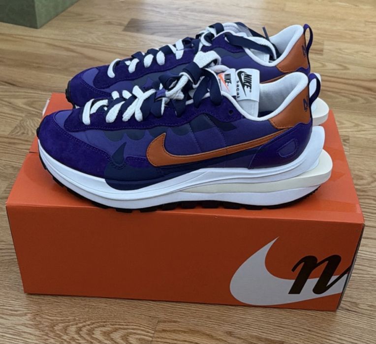 Nike sacai VaporWaffle Purple Orange White Men's Running Sneaker Low Top