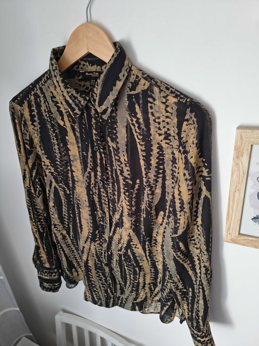 Massimo Dutti 38 bluzka koszula wiskoza metaliczna nitka