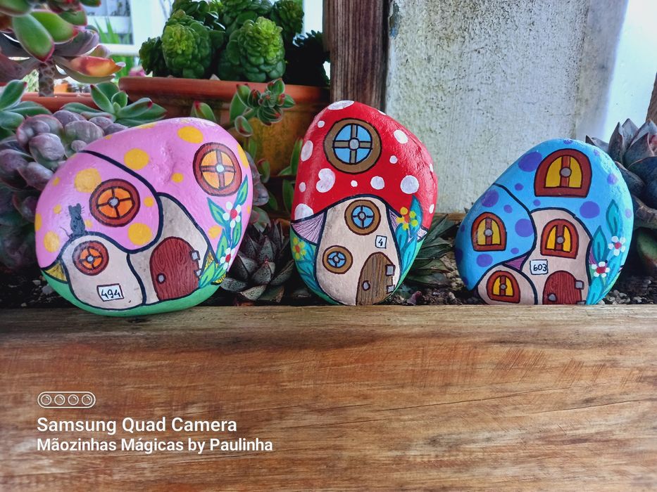 Pedras pintadas à mão