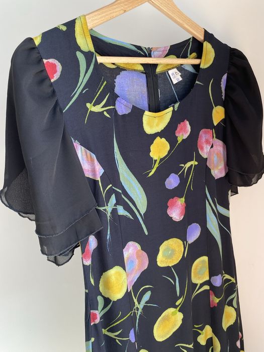 Cudna sukienka vintage lata 80. 90. retro prl 100% wiskoza