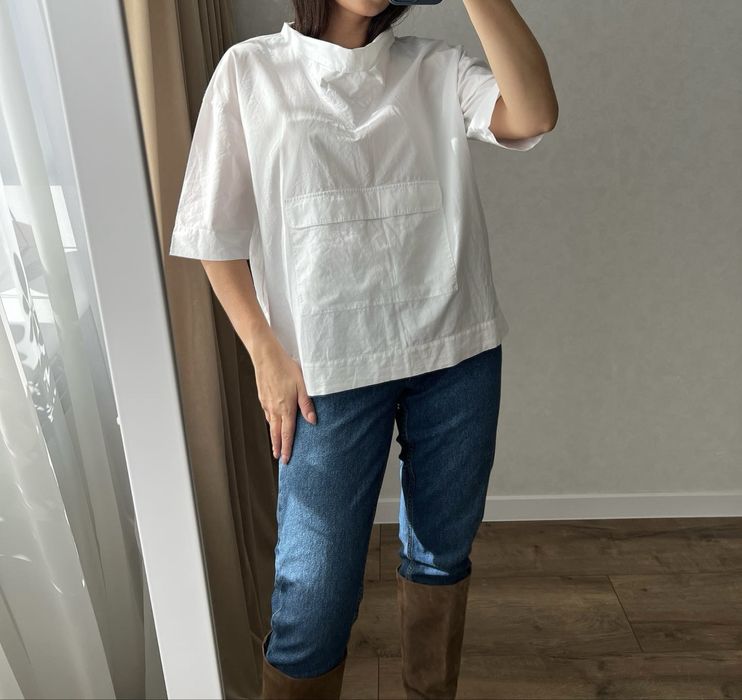 Біла бавовняна блуза Stradivarius