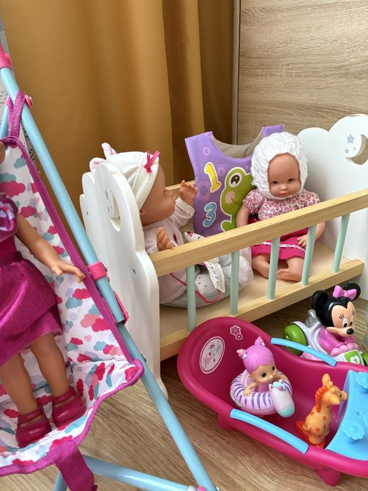 Комплект іграшок колиска візочок ляльки сушка для одягу