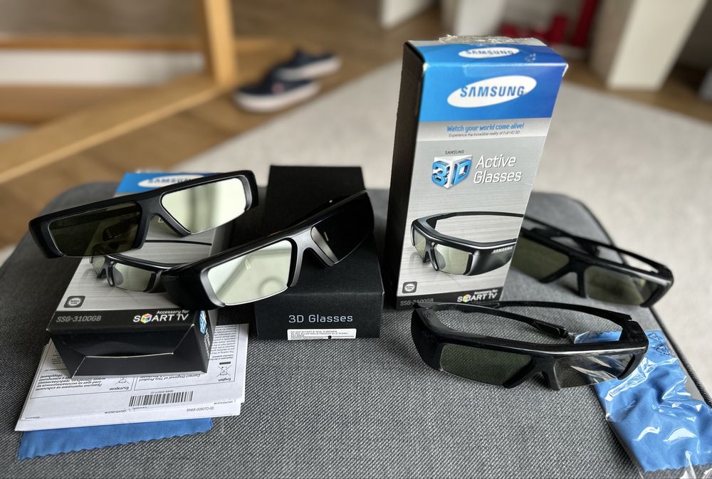 4x Okulary 3D Samsung aktywne SSG-3100GB | Bluetooth | komplet