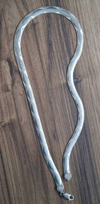 Srebrny szeroki naszyjnik 925 23 gr