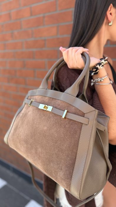 Torebka LAURA BIAGGI skóra naturalna beż mocha
