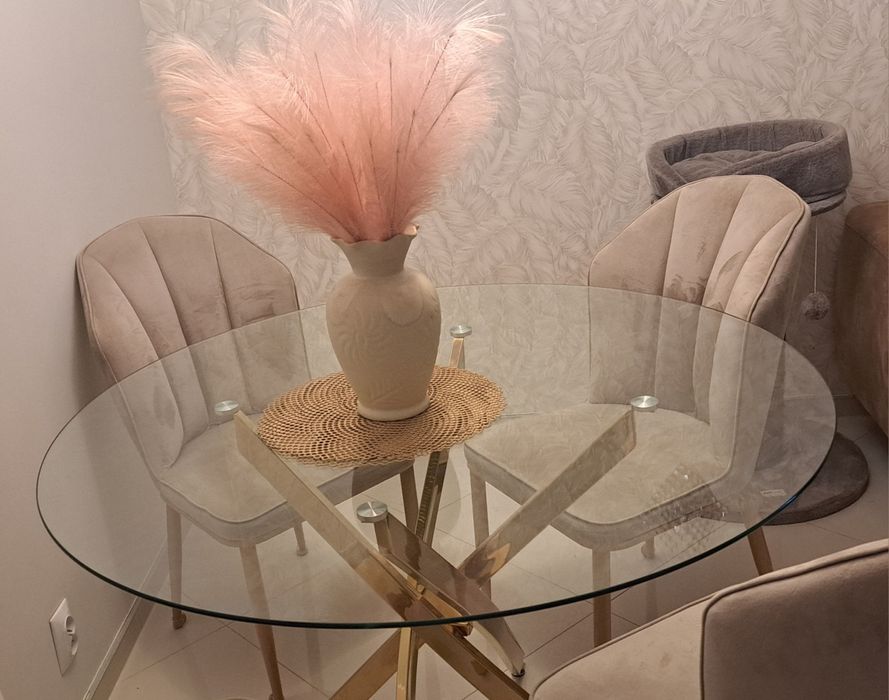 Stól szklany okrągły