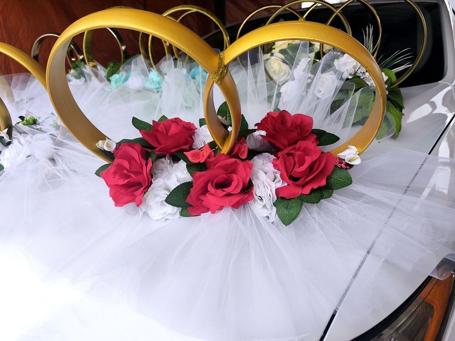 Кільця на машину на весілля, весільні прикраси на авто,кільця весільні