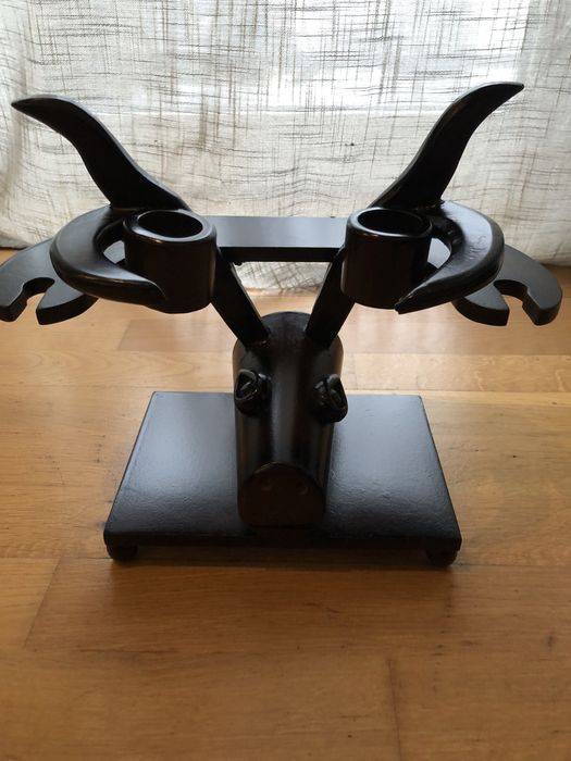 Stojak na wino i kieliszki drewniany mini bar