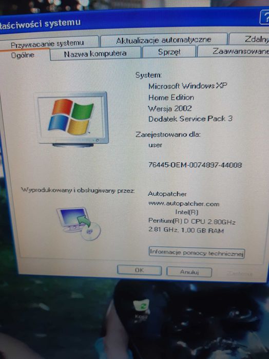 komputer Intel pentium 2,80 GHz 2,81 GHz,1gb ram, dysk 250 + dodatki